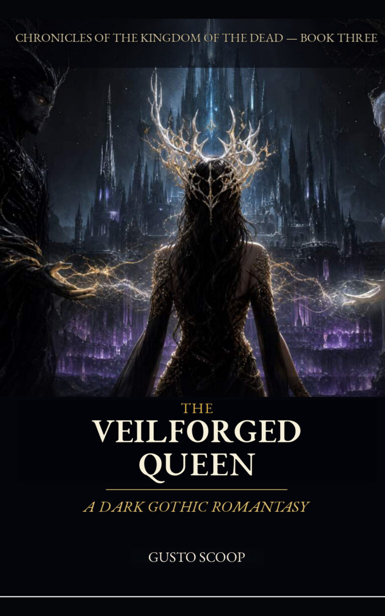 The Veilforged Queen, Book Three of Chronicles of the Kingdom of the Dead — official Gusto Scoop cover