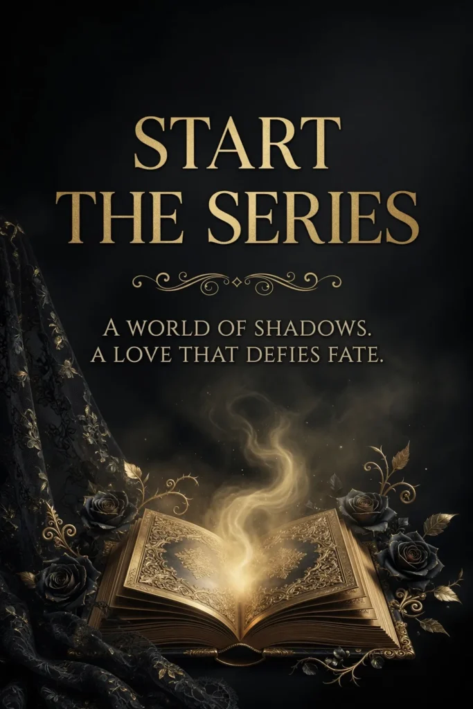 An enchanted ancient book glowing with golden magic inviting readers to begin the Chronicles of the Kingdom of the Dead series.